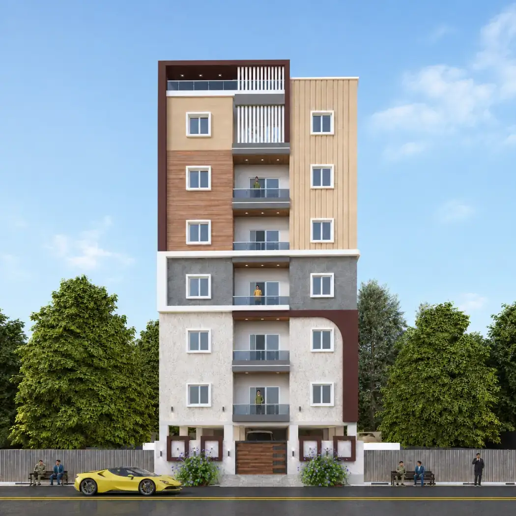 Hashim Residency, an under-construction development in Gulshan Colony, Tolichowki, Hyderabad