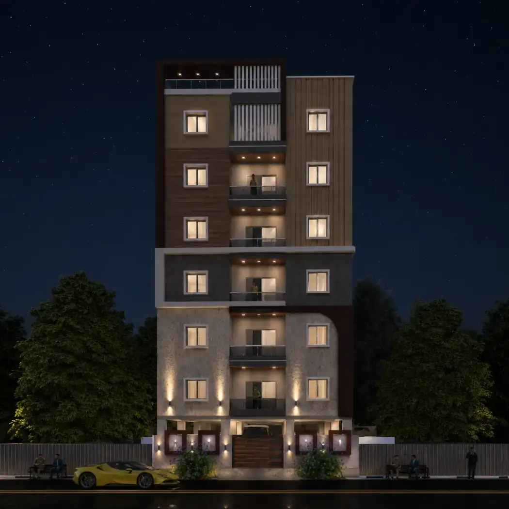 Hashim Residency, an under-construction development in Gulshan Colony, Tolichowki, Hyderabad