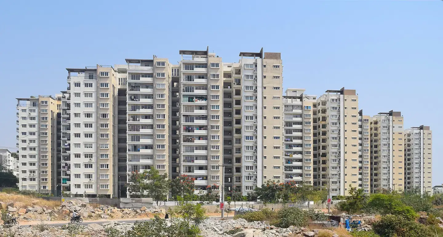 A finished residential building in Hyderabad