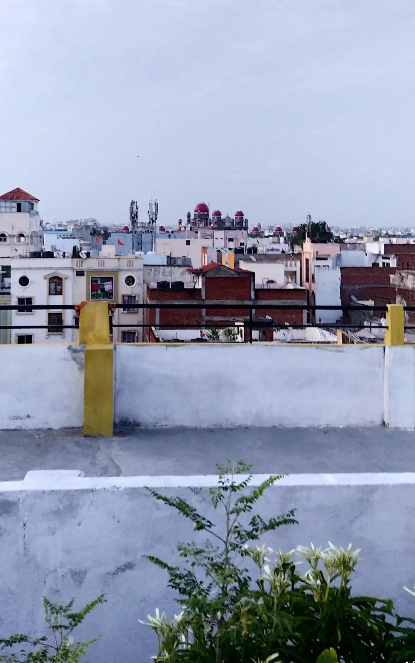 Hyderabad rooftops looking out over the city