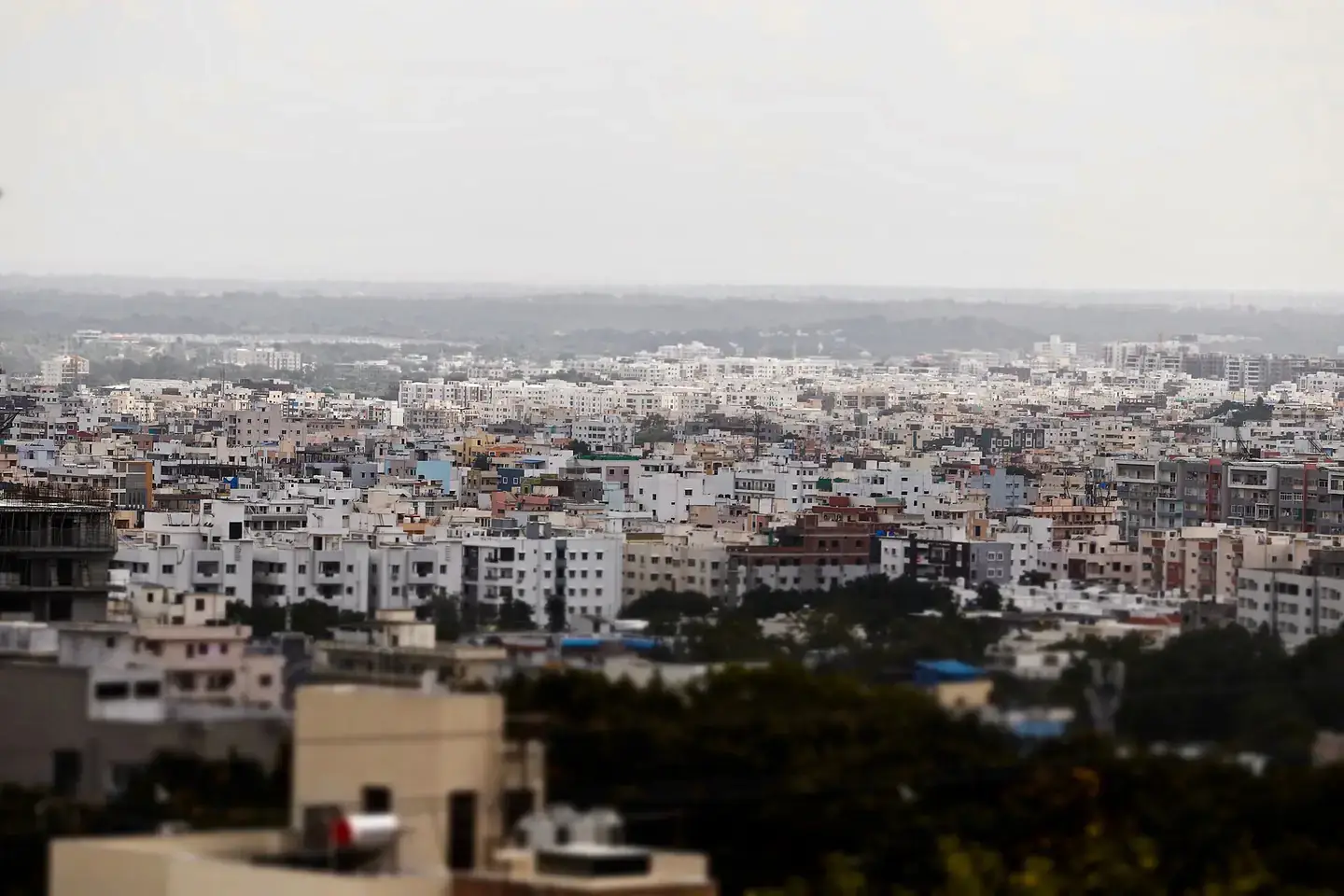 Rooftops spreading across Manikonda, Hyderabad