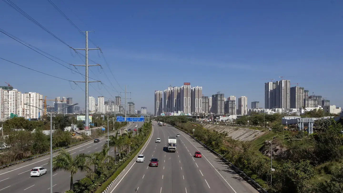 The Outer Ring Road seen from the Narsingi flyover